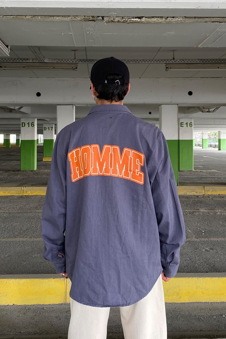 HOMME BASKILI OVERSIZE GÖMLEK