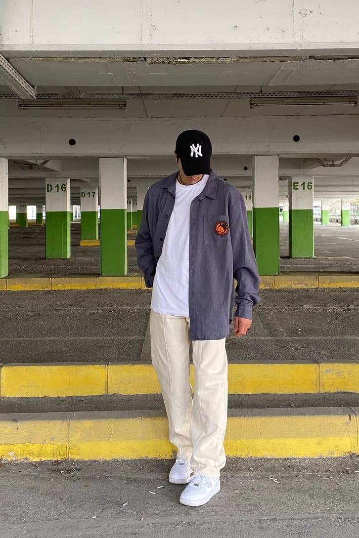HOMME BASKILI OVERSIZE GÖMLEK
