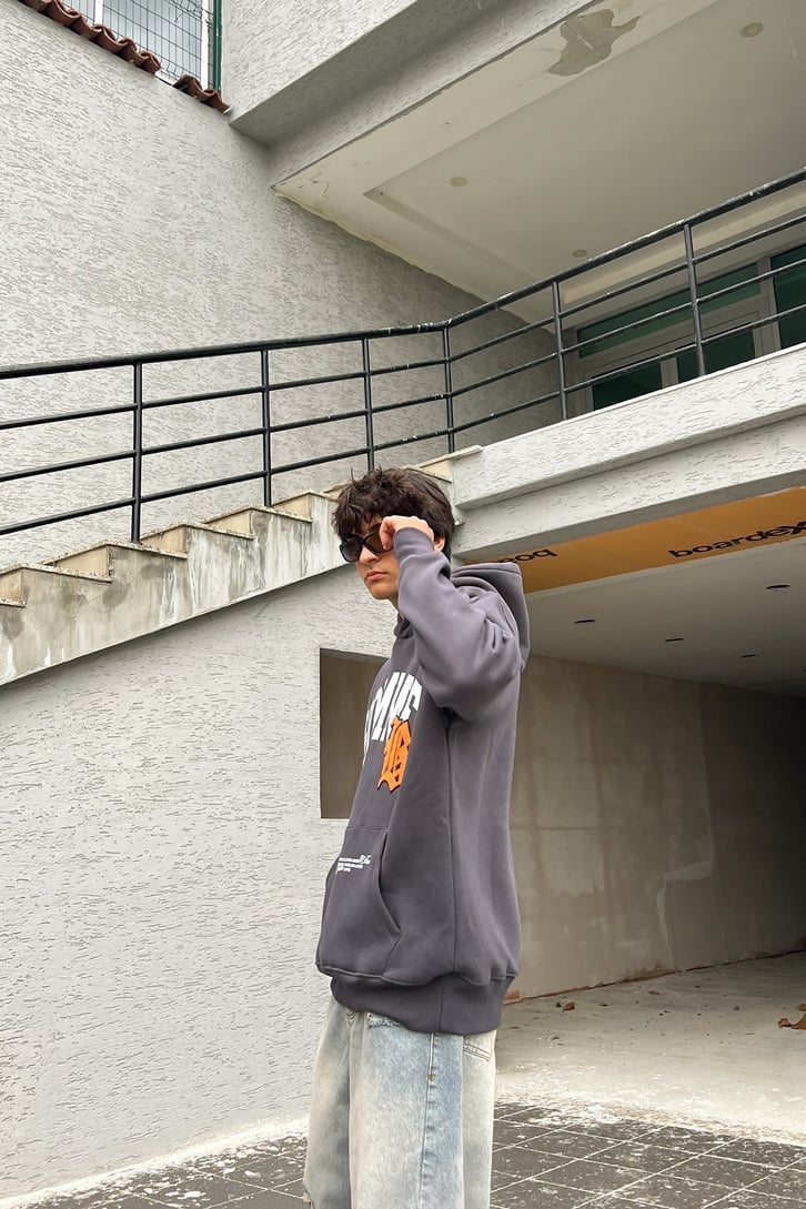 Homme Baskılı Oversize Sweatshirt