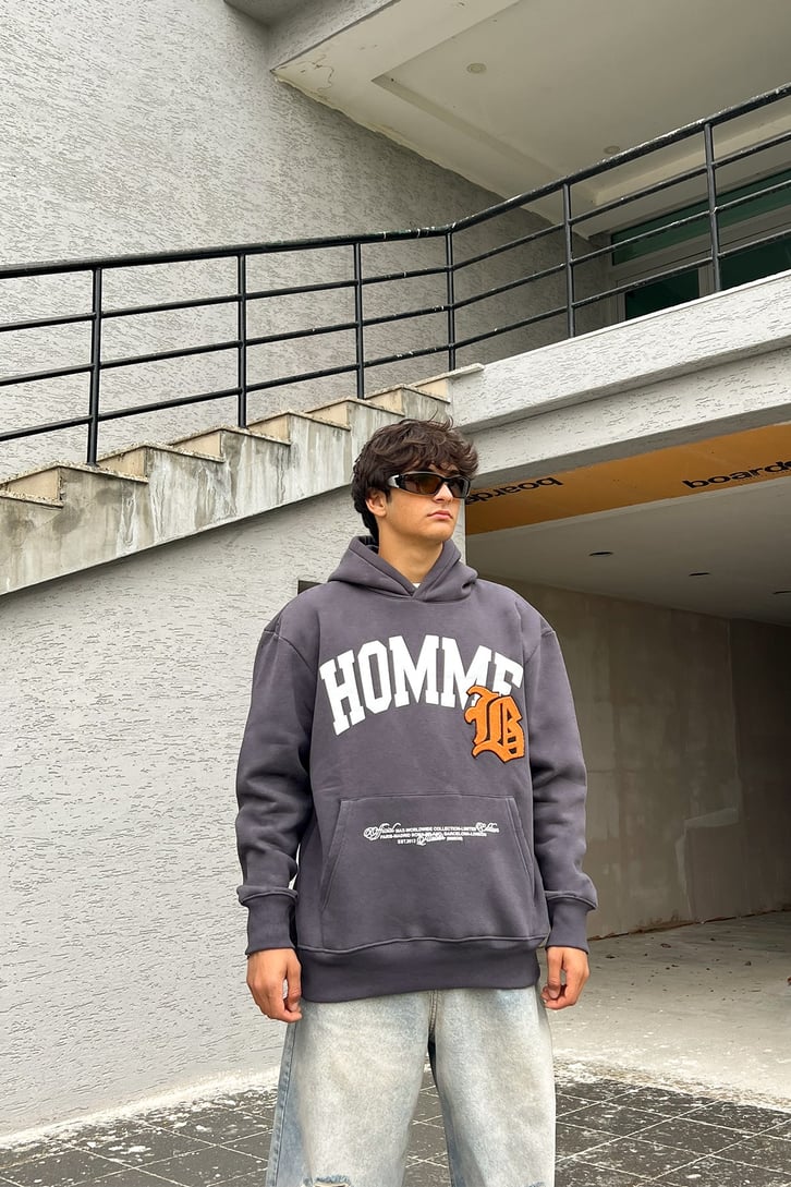 Homme Baskılı Oversize Sweatshirt