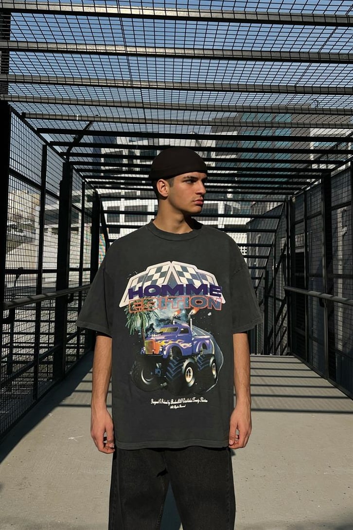 Homme Edition Acid Wash Oversize Tişört