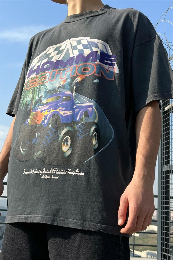 Homme Edition Acid Wash Oversize Tişört