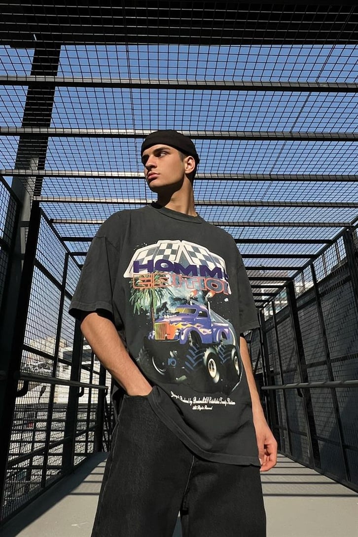 Homme Edition Acid Wash Oversize Tişört