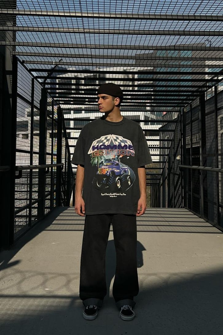 Homme Edition Acid Wash Oversize Tişört