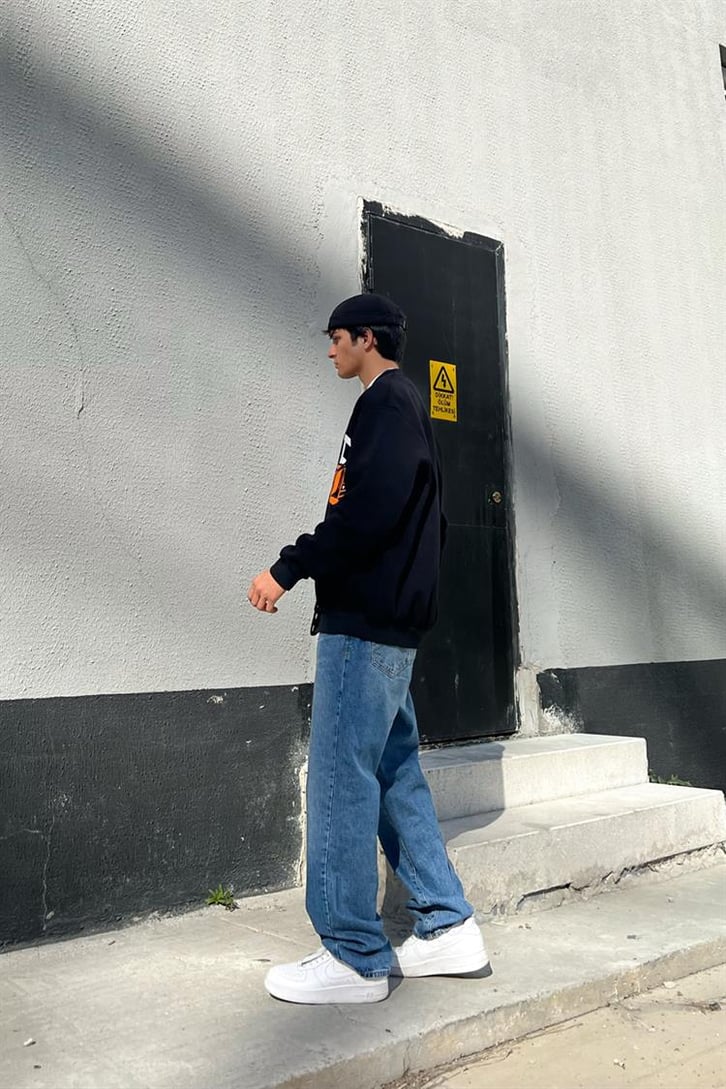 Homme Siyah Kolej Ceket
