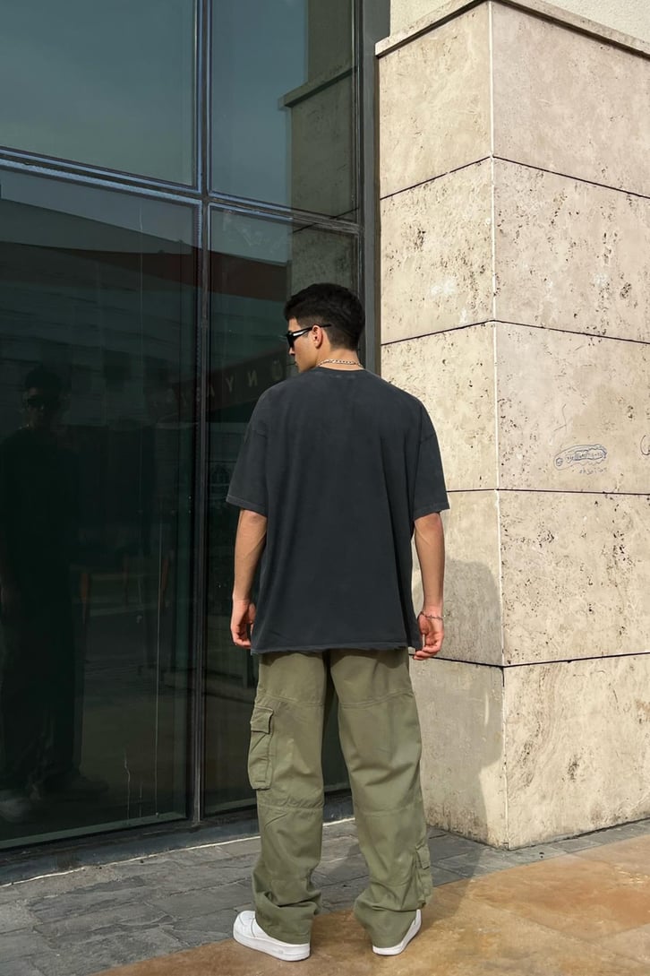 Homme Skull Acid Wash Oversize Tshirt