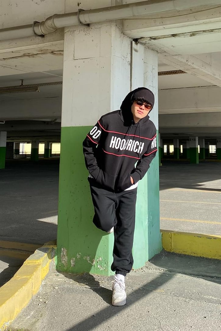Hoodrick Printed Regular Fit Hoodie