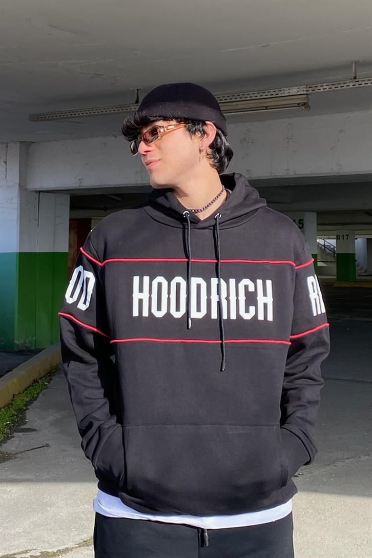 Hoodrick Printed Regular Fit Hoodie