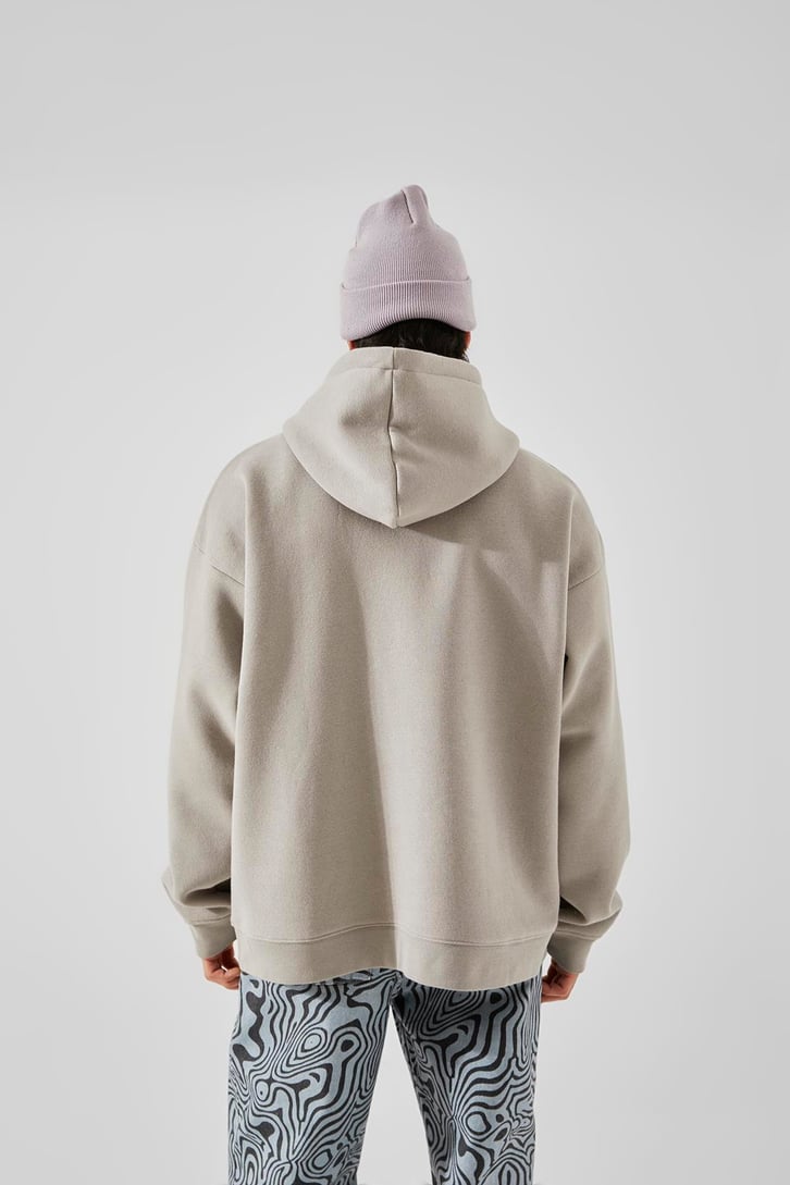Houston Astros Baskılı Taş Rengi Oversize Hoodie