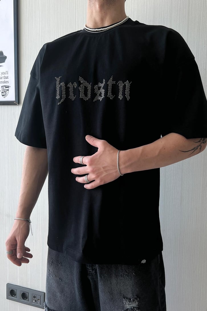 HRDSTN Taş Baskılı Oversize Tişört