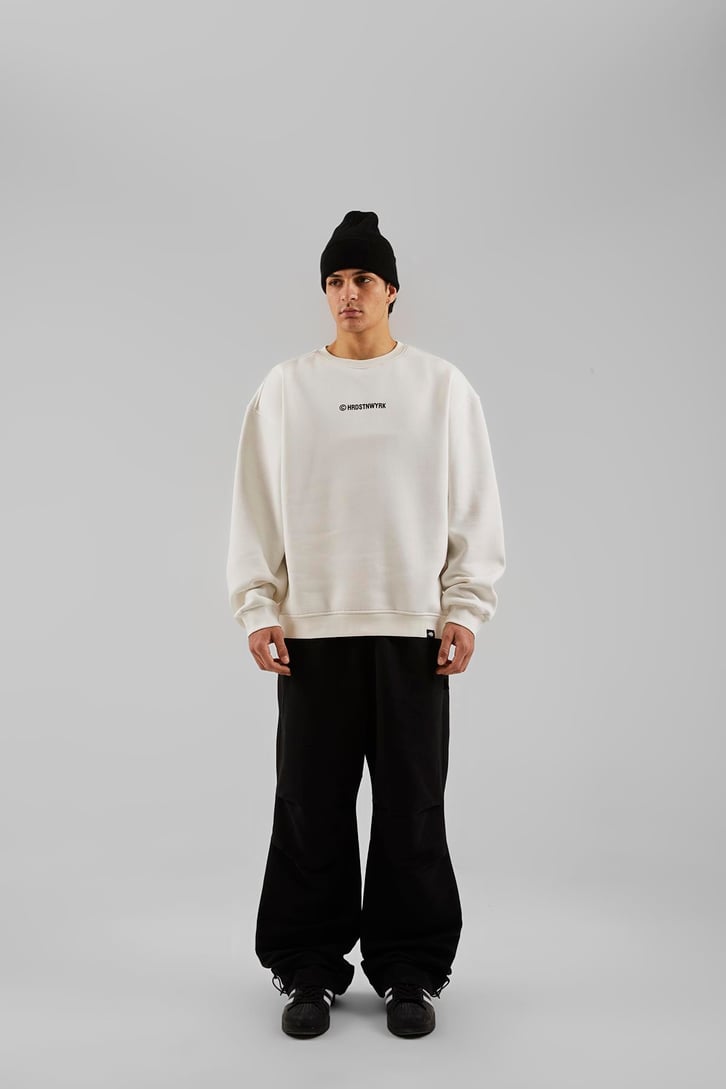 Hrdstnwyrk Baskılı Beyaz Oversize Sweatshirt