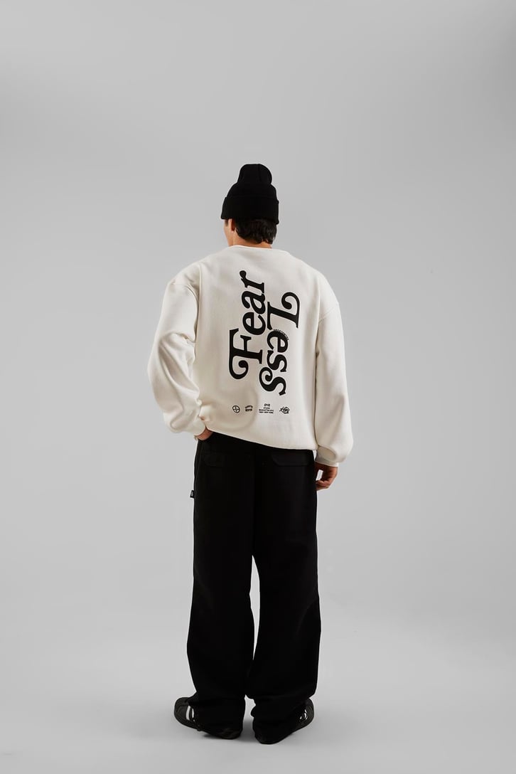 Hrdstnwyrk Baskılı Beyaz Oversize Sweatshirt