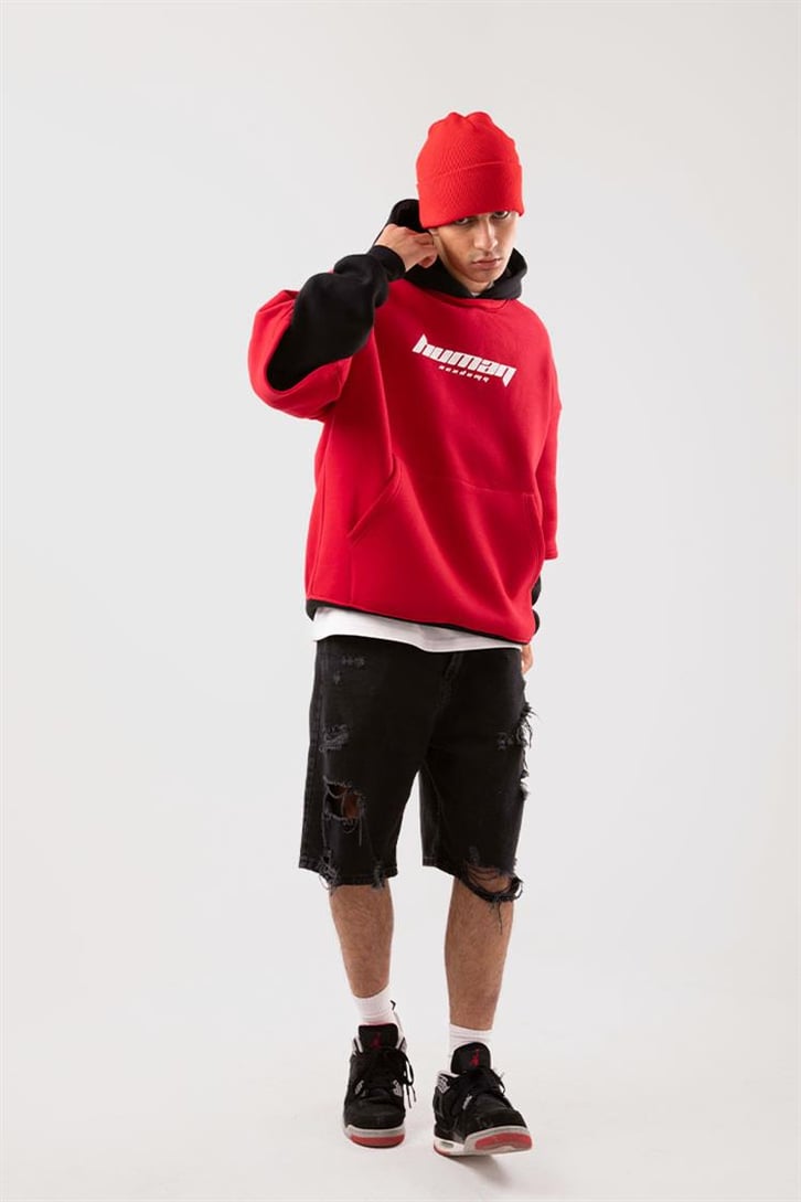 Human Academy 90's Fit Kırmızı Hoodie