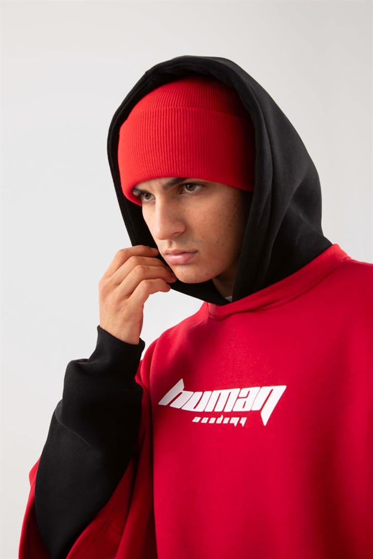 Human Academy 90's Fit Kırmızı Hoodie