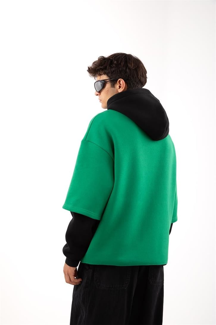 Human Academy 90's Fit Yeşil Hoodie