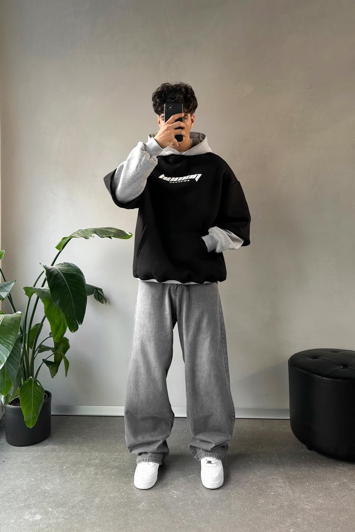 Human Academy Baskılı Hoodie