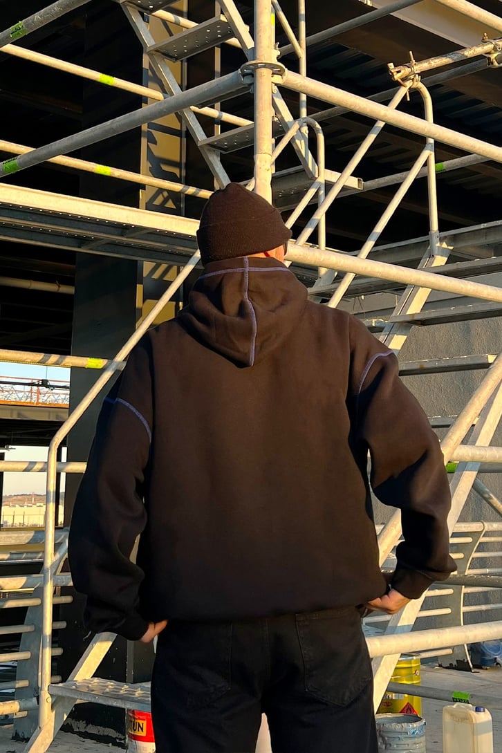 Human Heat Baskılı Siyah Oversize Sweatshirt