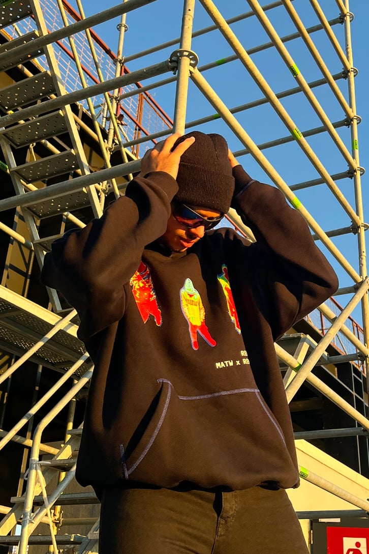 Human Heat Baskılı Siyah Oversize Sweatshirt