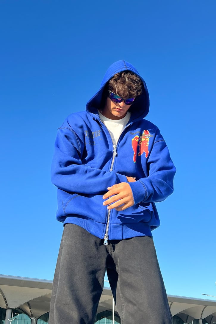 Human Heat Zip Saks Mavisi Oversize Sweatshirt