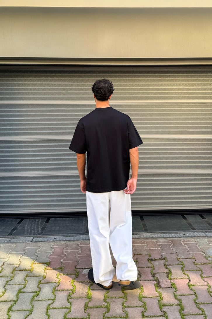 Humans Baskılı Oversize Tişört