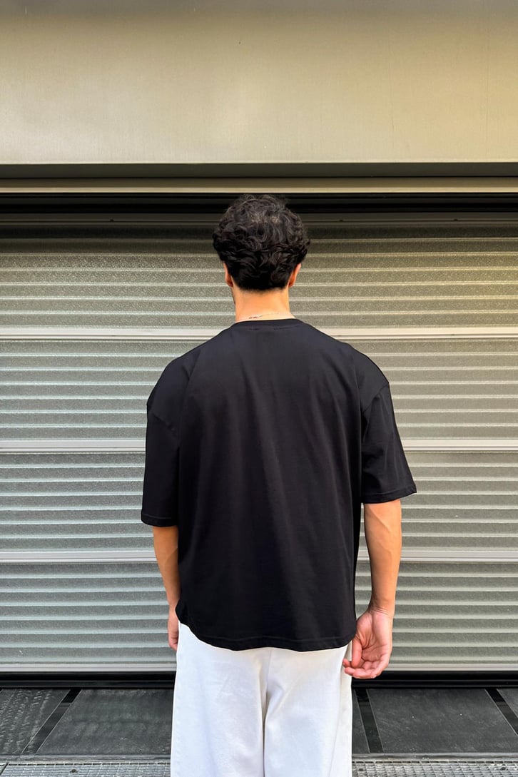 Humans Baskılı Oversize Tişört