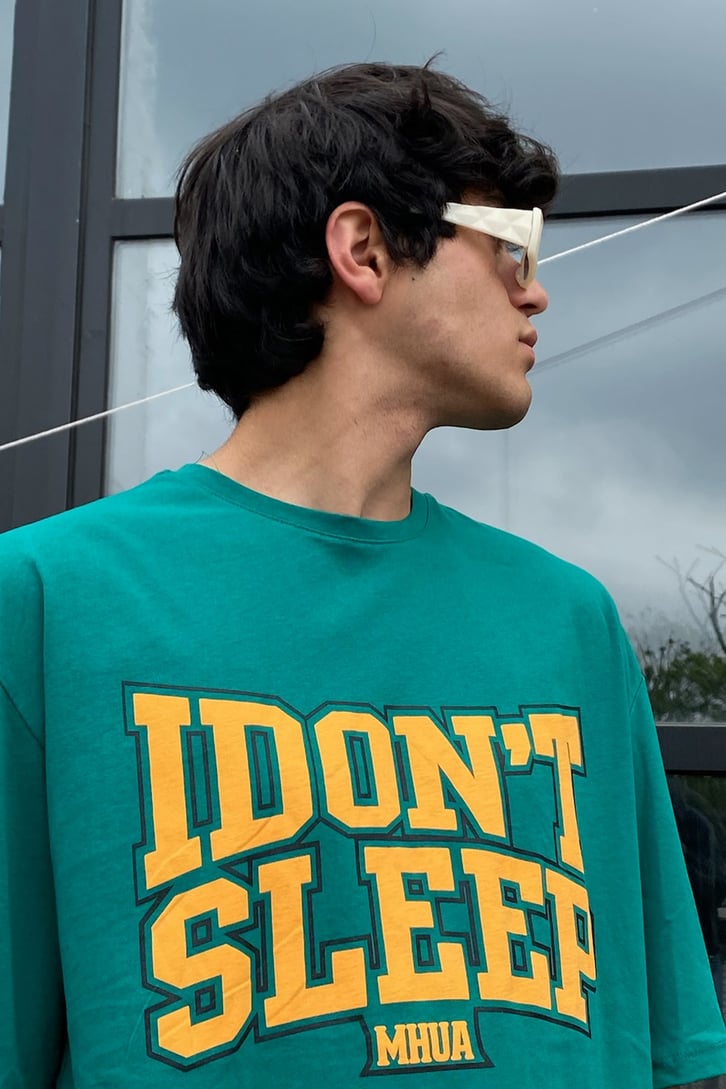 I Don't Sleep Baskılı Oversize Tshirt