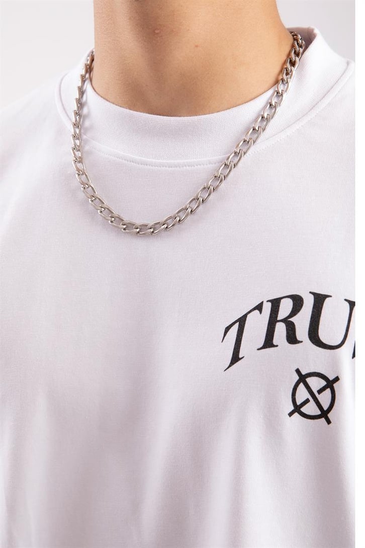 I'am Not Basic Baskılı Beyaz Oversize Tişört