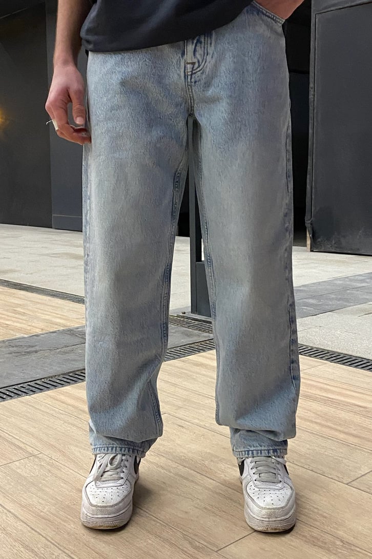 Ice Blue Eskitme Taşlamalı Losse Fit Premium Jean