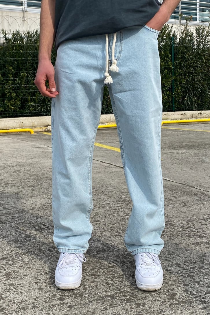 Ice Blue İp Detay Losse Fit Pant