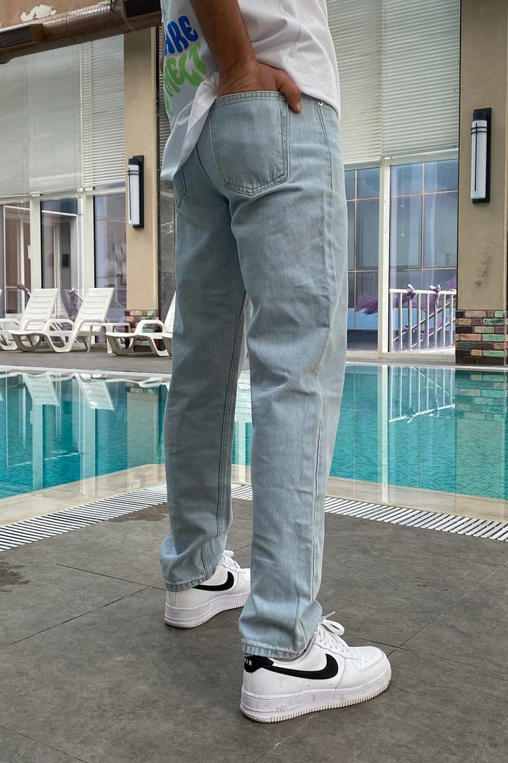 Ice Blue Straight Fit Jean