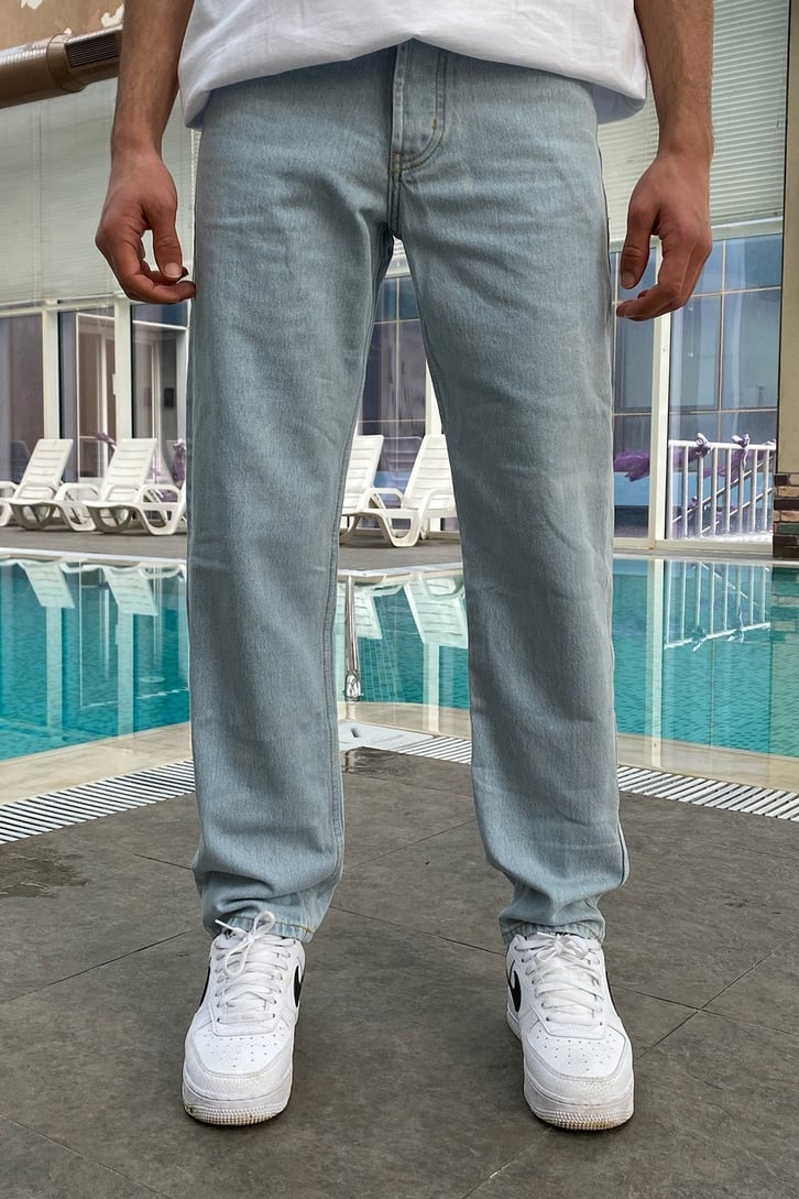 Ice Blue Straight Fit Jean