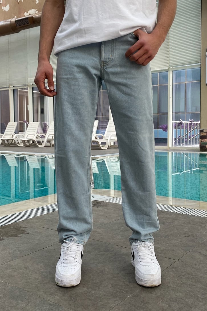 Ice Blue Straight Fit Jean