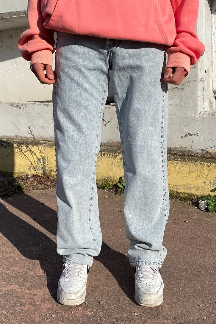 İce Blue Zımba Detay Losse Fit Jean