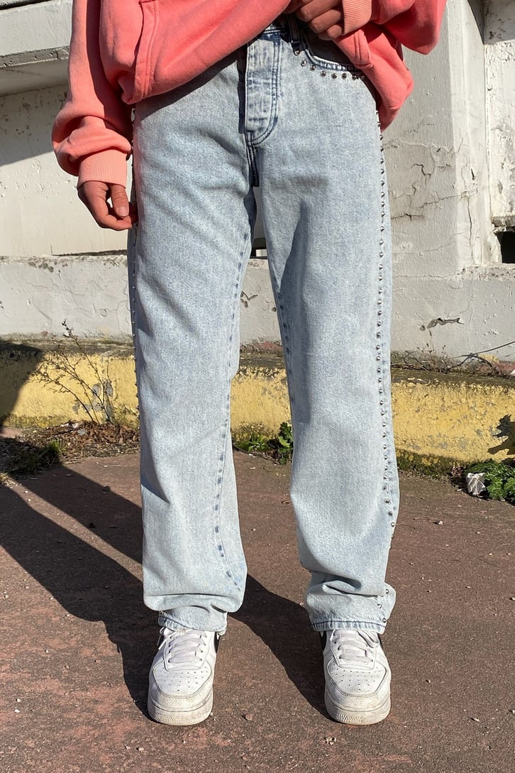İce Blue Zımba Detay Losse Fit Jean