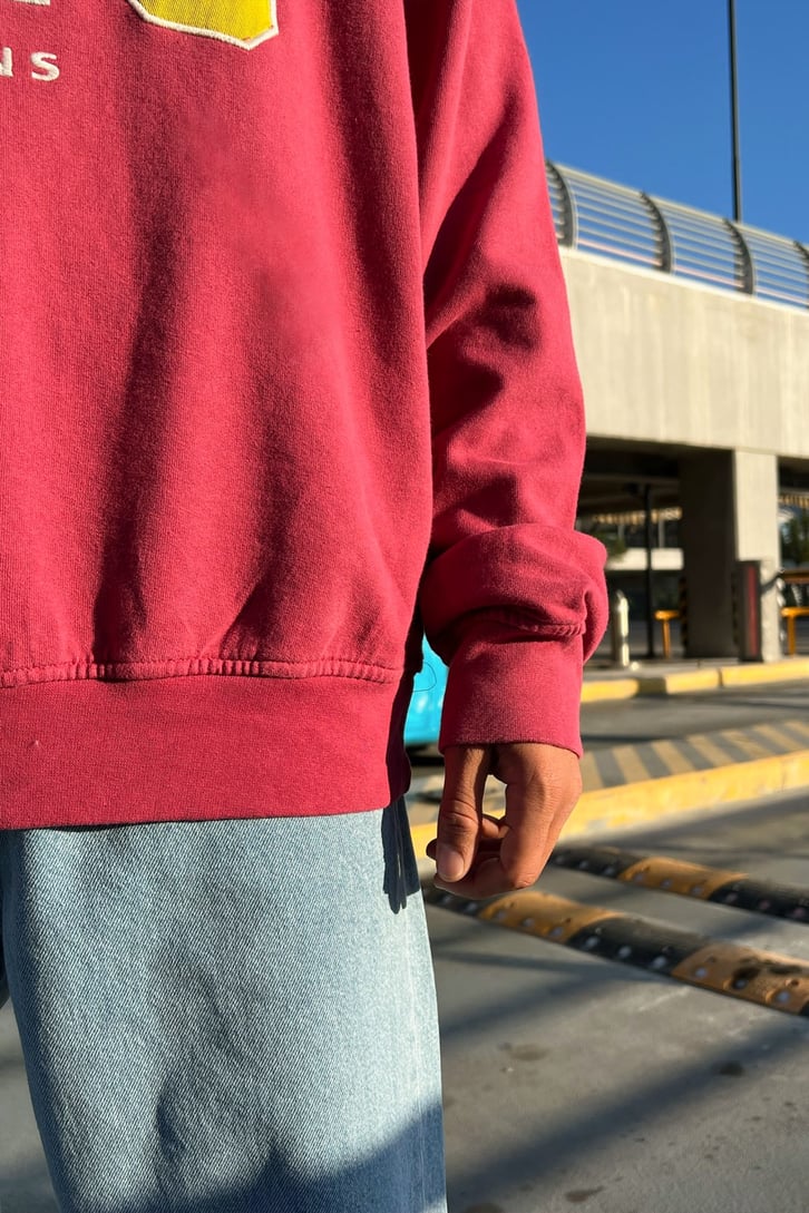 IETS Nakışlı Half-Zip Pembe Sweatshirt
