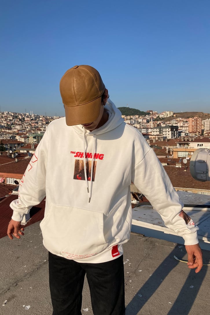 İKİ KIZ BASKILI OVERSIZE HOODIE