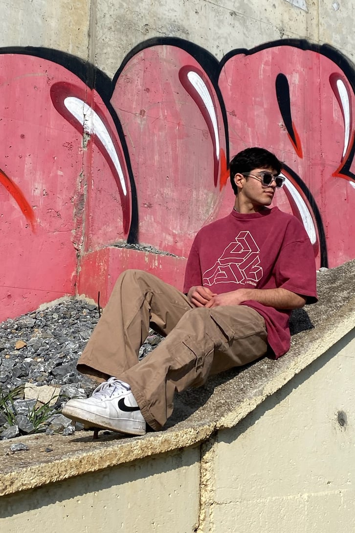 Illısion Prism Oversize Printed Tshirt