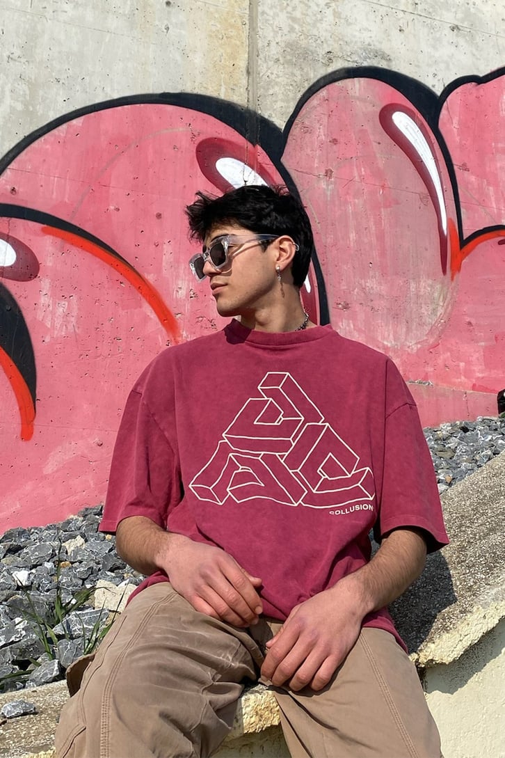 Illısion Prism Oversize Printed Tshirt