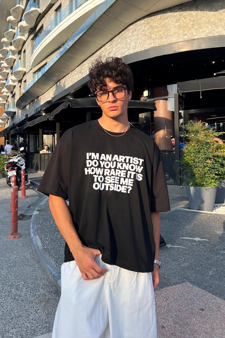 I'm an Artist Baskılı Oversize Tişört