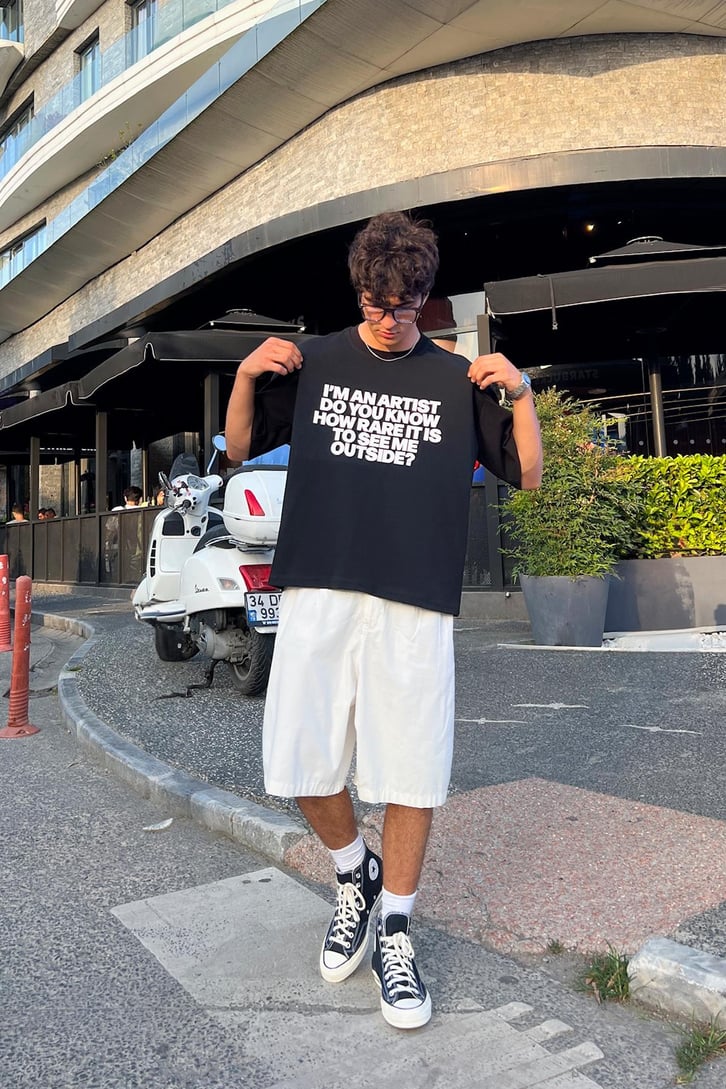 I'm an Artist Baskılı Oversize Tişört