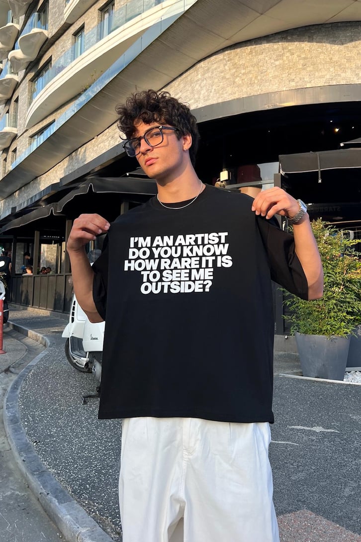 I'm an Artist Baskılı Oversize Tişört
