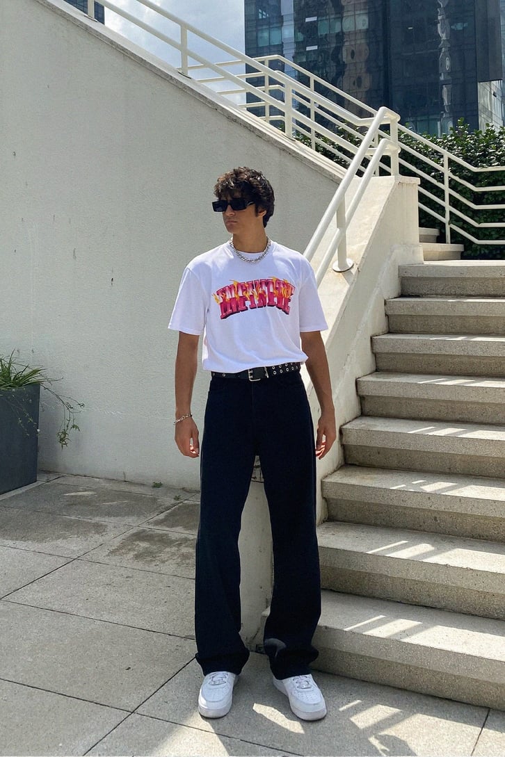 Infinite Baskılı Beyaz Tshirt