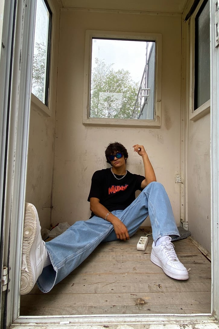 Influencer Bear Sırt Baskılı Oversize Tshirt