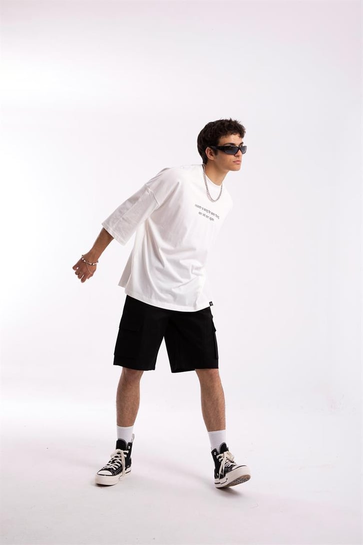 Insanity Sırt Baskılı Beyaz Oversize Tshirt