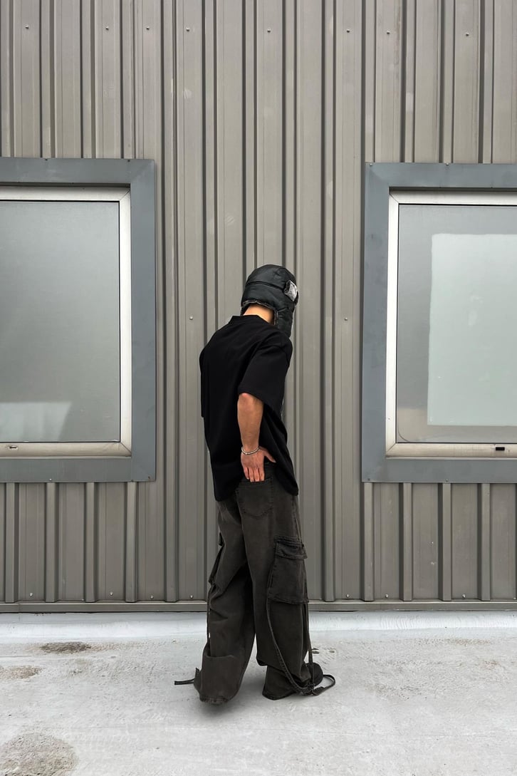 İp Detaylı Cargo Pocket Baggy Jean