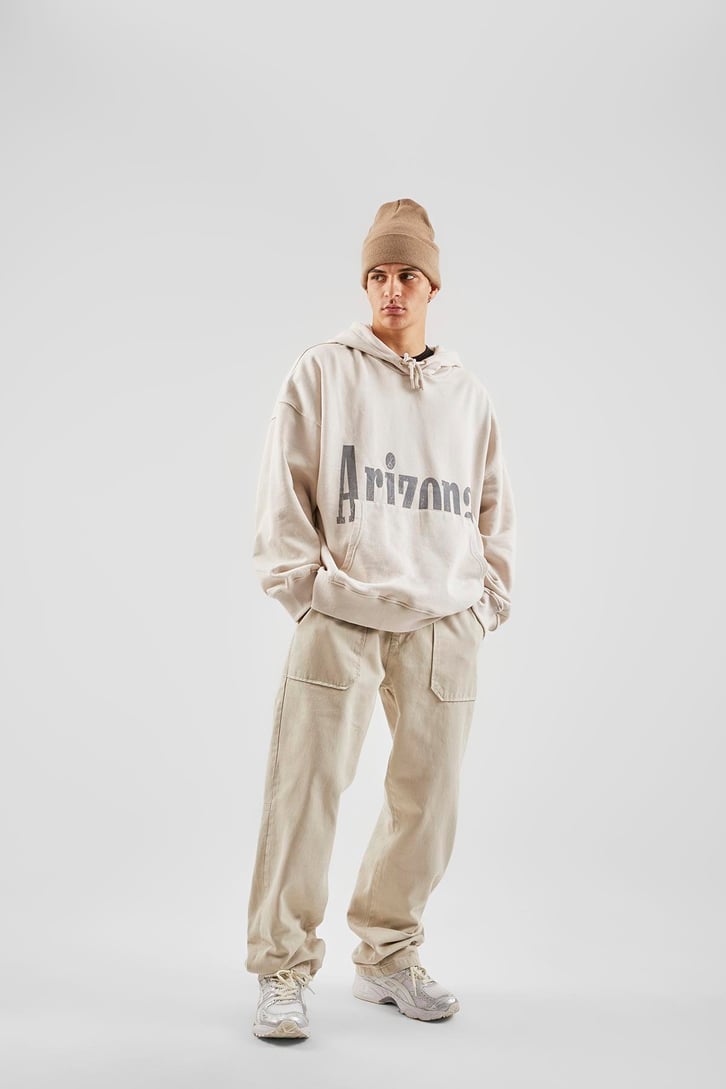 İp Detaylı Taş Rengi Baggy Pantolon