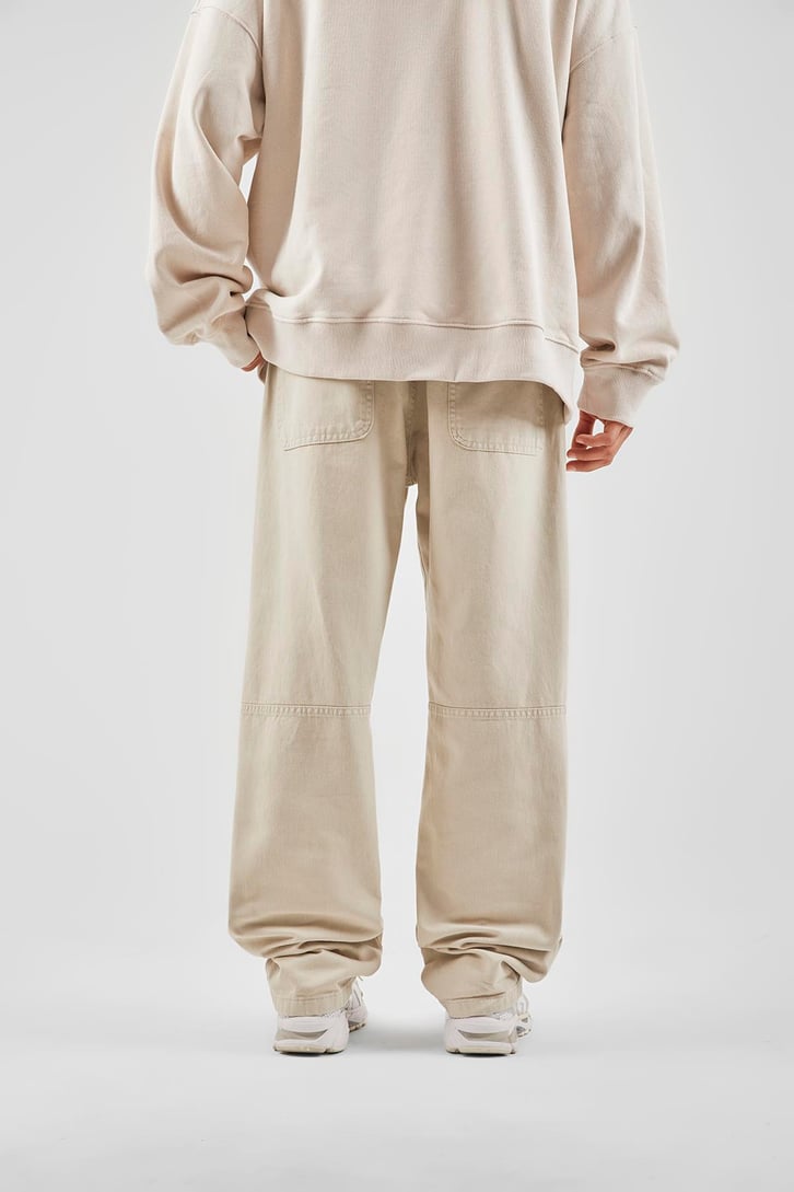 İp Detaylı Taş Rengi Baggy Pantolon