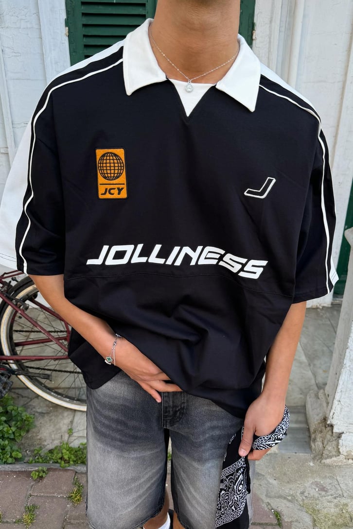 Jollıness Baskı Detay Polo Yaka Tişört