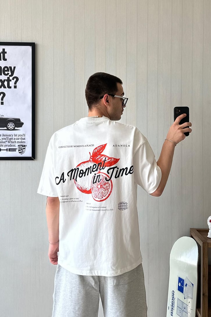 Juicy Moment Basklı Oversize Tişört