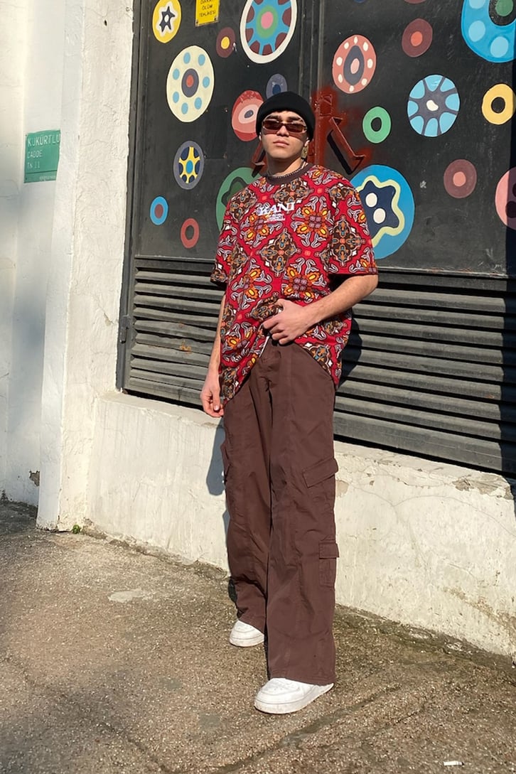 K.Kani Retro Desen Oversize Premium Tee